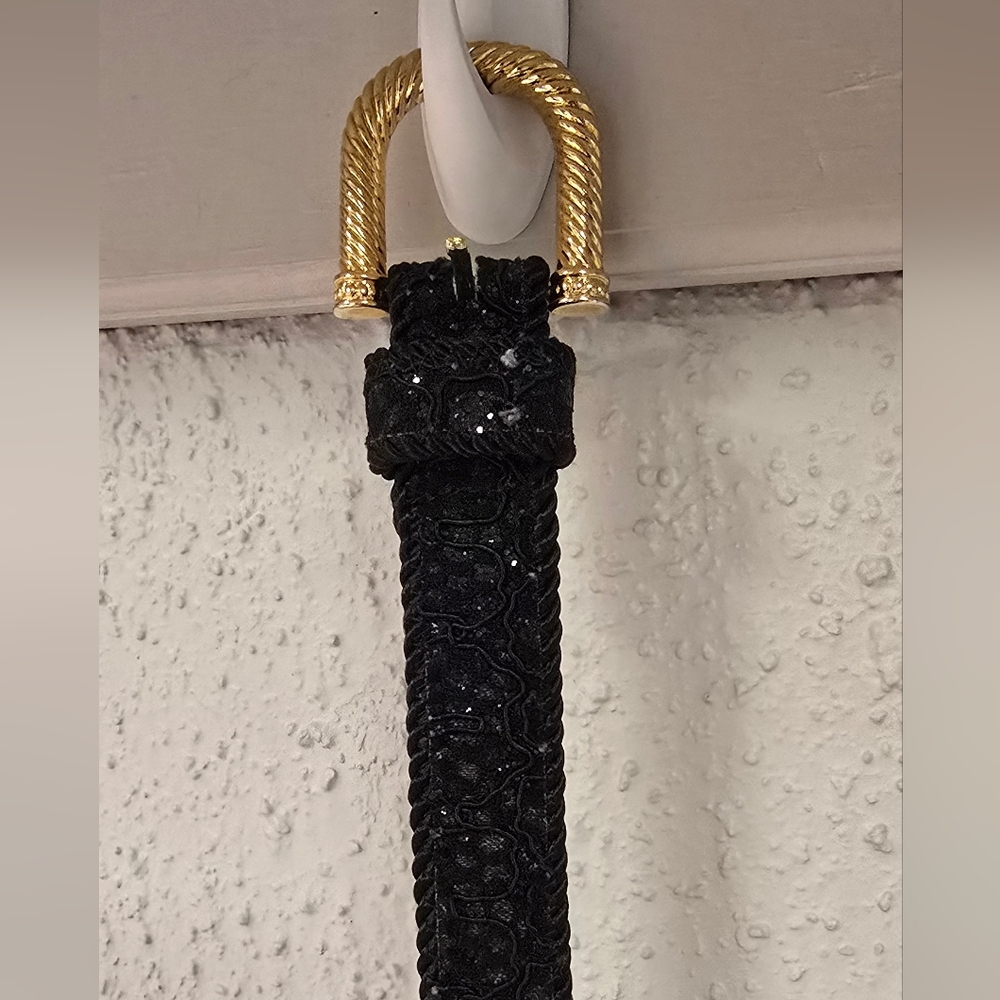Elegant Black and Gold Women's Belt